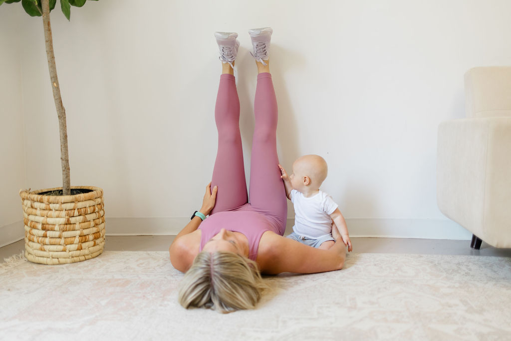 Woman doing pelvic floor therapy.