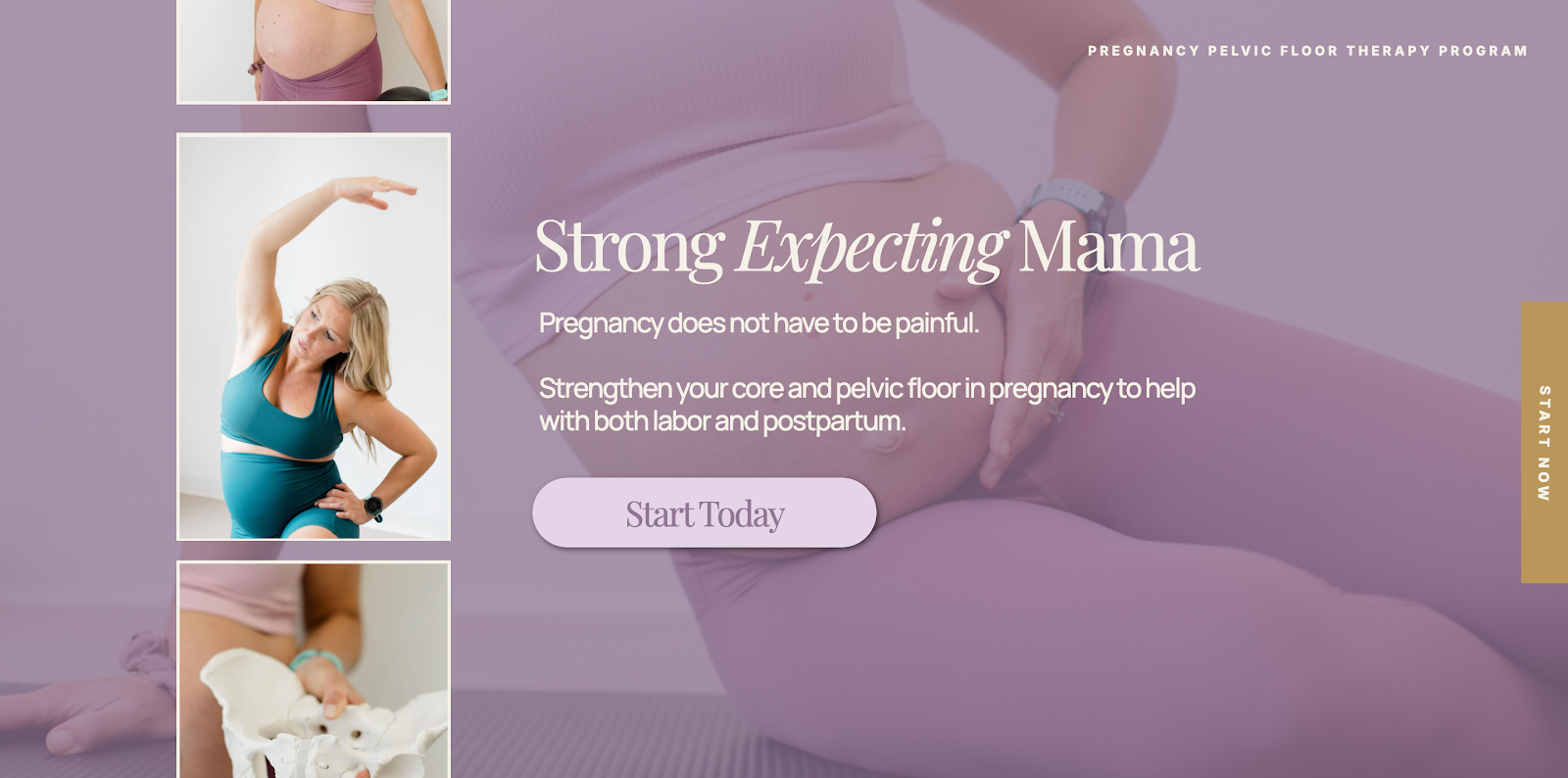 Strong Expecting Mama is an physical therapy program to stregthen your pelvic floor, core, and hips during pregnancy.