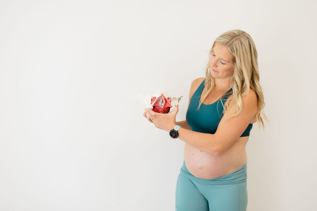 Holding pelvic floor.