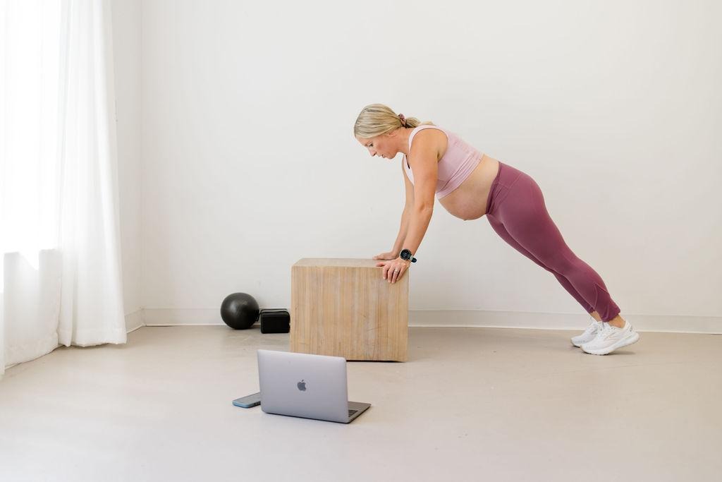 Doing pelvic floor physical therapy to improve core during pregnancy. 