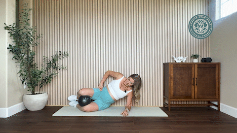 Side plank pelvic floor therapy exercise to help with groin pain.